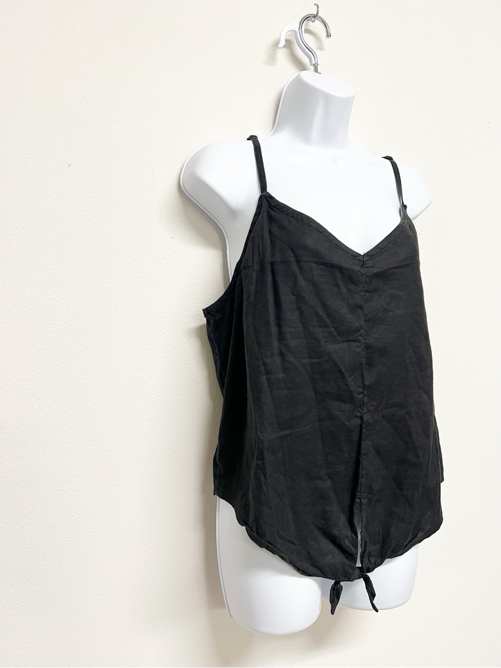 The North Face Womens Classic Black Tie Front Spaghetti Strap Linen Tank Top XL - Picture 4 of 10